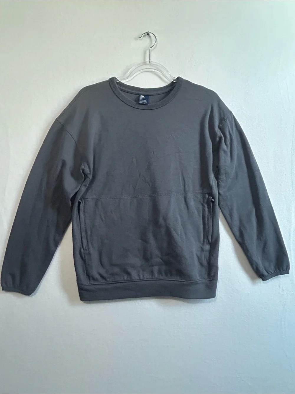 GapFit Boys Gray Tech Fleece Pocket Crewneck Sz XXL